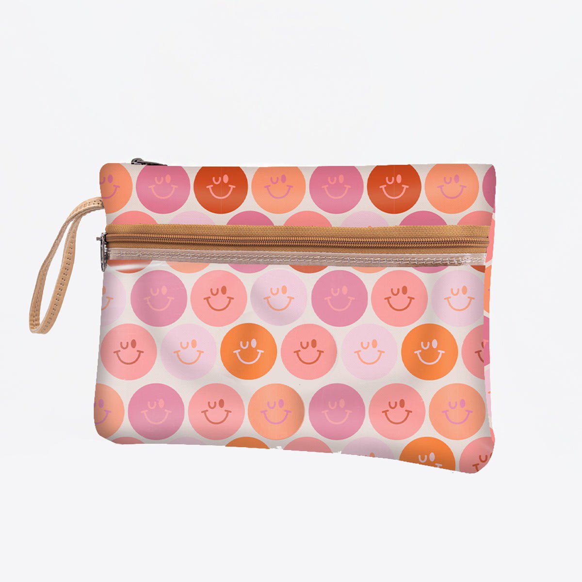 Kids Sticky Fingers Cellphone Pouch | Laminated Fabric Smiley - Blush Pouch by Thandana