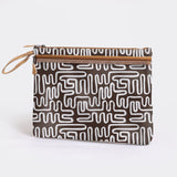 Kids Sticky Fingers Ipad | Laminated Fabric Geo - Black Pouch by Thandana