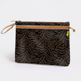 Kids Sticky Fingers Ipad | Laminated Fabric Nomad Stripe - Coffee Pouch by Thandana
