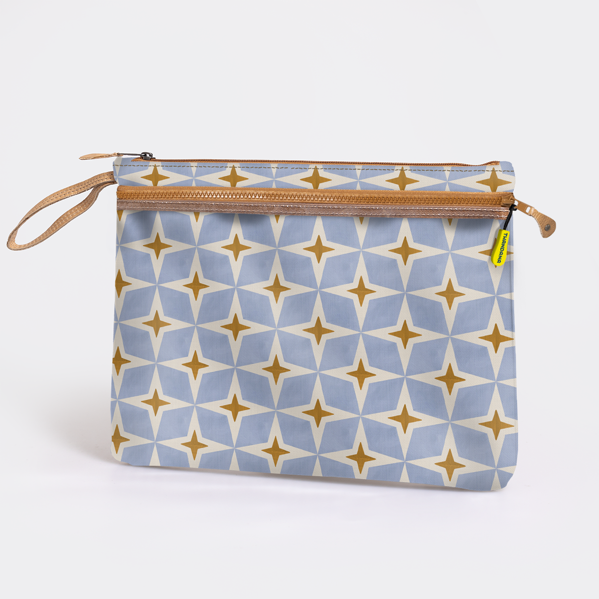 Kids Sticky Fingers Ipad | Laminated Fabric Nova - Mist Pouch by Thandana