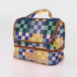 Kids Thermal Cooler | Laminated Fabric with Genuine Leather Checker - Jet Mini Thermal Cooler by Thandana
