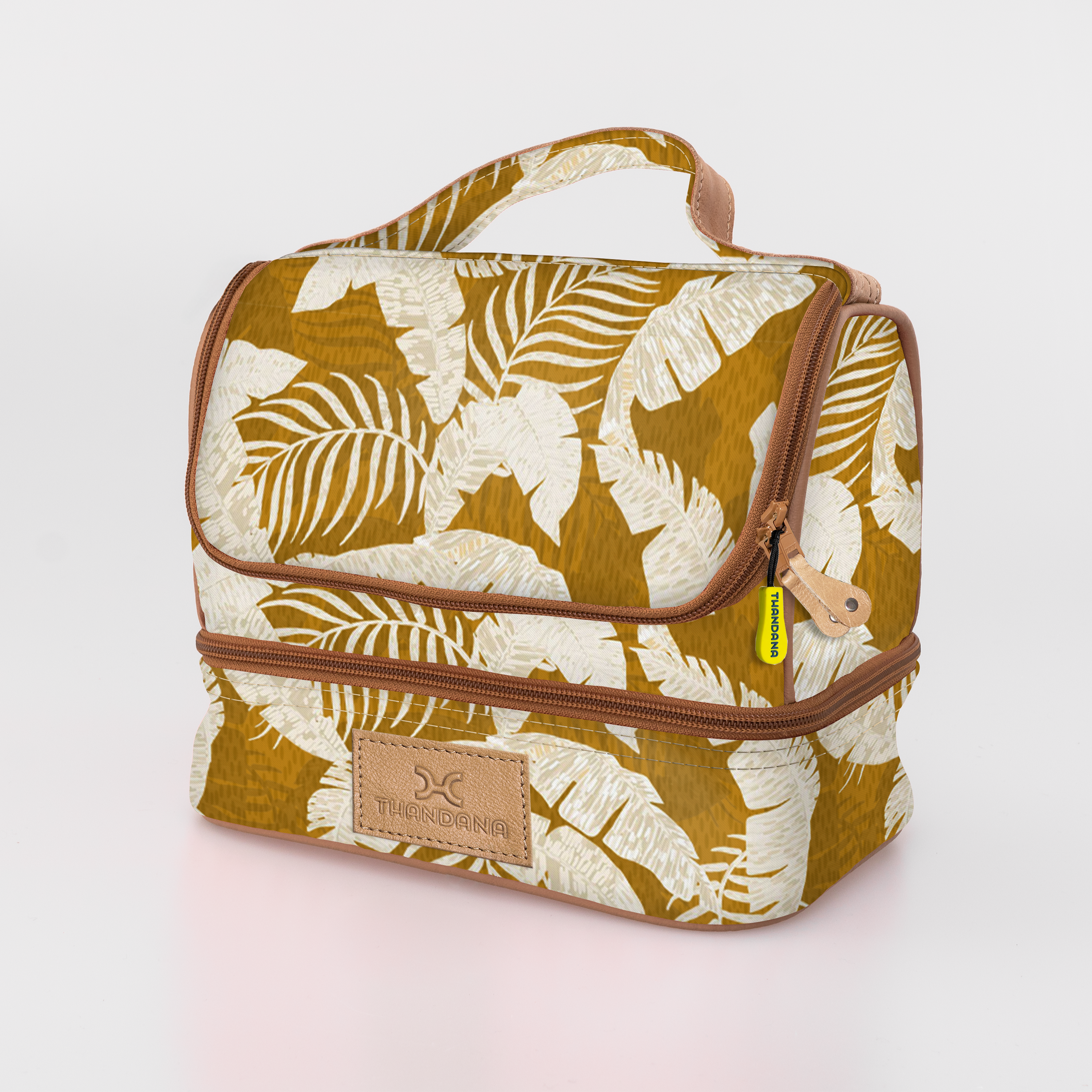 Kids Thermal Cooler | Laminated Fabric with Genuine Leather Fauna - Earth Mini Thermal Cooler by Thandana