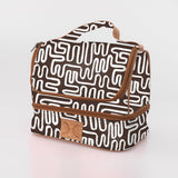 Kids Thermal Cooler | Laminated Fabric with Genuine Leather Geo - Black Mini Thermal Cooler by Thandana