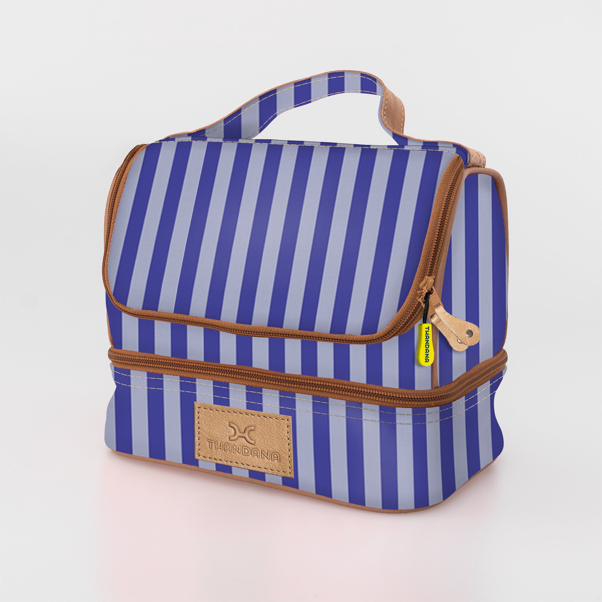 Kids Thermal Cooler | Laminated Fabric with Genuine Leather Linear - Jet Mini Thermal Cooler by Thandana