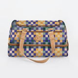 Kids Travel Golf Bag | Laminated Fabric with Genuine Leather Checker - Jet / Chunky Zip Travel Golf Bag Laminated