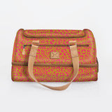 Kids Travel Golf Bag | Laminated Fabric with Genuine Leather Cheetah - Preppy / Chunky Zip Travel Golf Bag Laminated