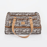 Kids Travel Golf Bag | Laminated Fabric with Genuine Leather Geo - Black / Chunky Zip Travel Golf Bag Laminated Fabric