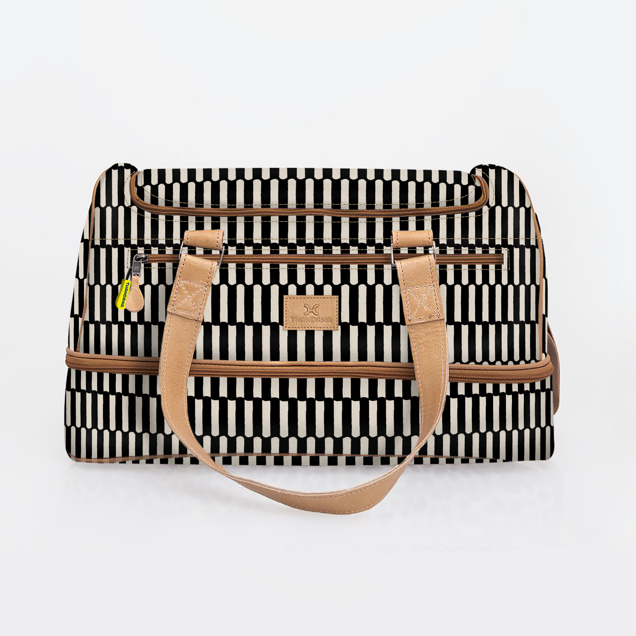 Kids Travel Golf Bag | Laminated Fabric with Genuine Leather Indie - Pitch / Chunky Zip Travel Golf Bag Laminated