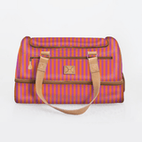 Kids Travel Golf Bag | Laminated Fabric with Genuine Leather Linear - Preppy / Chunky Zip Travel Golf Bag Laminated