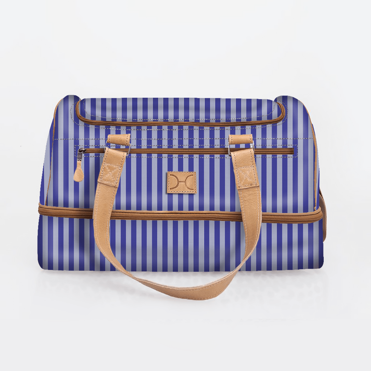 Kids Travel Golf Bag | Laminated Fabric with Genuine Leather Linear - Jet / Chunky Zip Travel Golf Bag Laminated Fabric