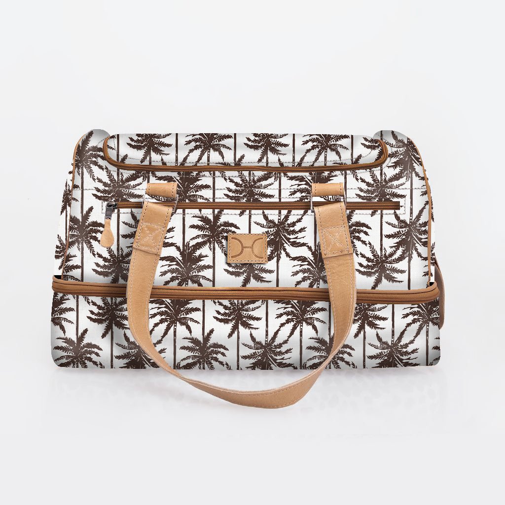 Kids Travel Golf Bag | Laminated Fabric with Genuine Leather Palm - Neutral / Chunky Zip Travel Golf Bag Laminated