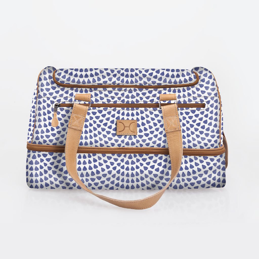 Kids Travel Golf Bag | Laminated Fabric with Genuine Leather Scale Away with me - Dazzling Blue / Chunky Zip Travel