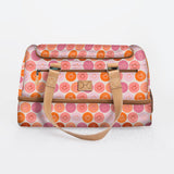 Kids Travel Golf Bag | Laminated Fabric with Genuine Leather Smiley - Blush / Chunky Zip Travel Golf Bag Laminated