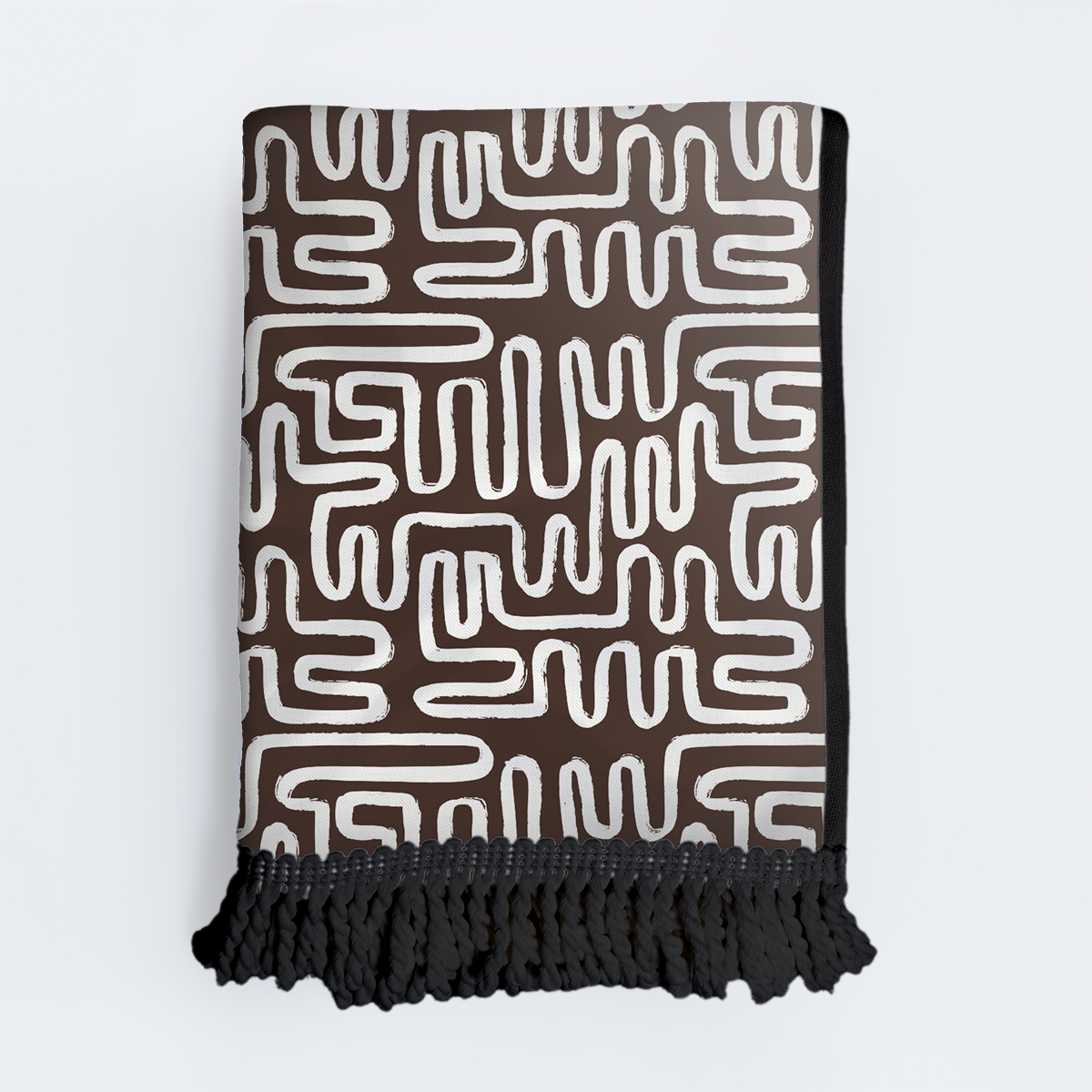 Kids Turkish Terry Beach Towel Black Tass - Geo - Black Utility Shopper Bag by Thandana