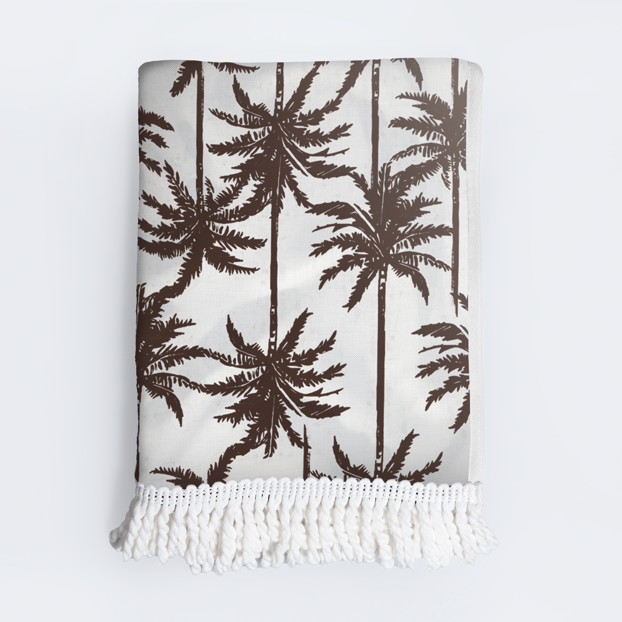 Kids Turkish Terry Beach Towel White Tass - Palm - Neutral Utility Shopper Bag by Thandana