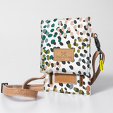 Kids Urban Cellphone Sling | Laminated Fabric with Genuine Leather Confetti - All About / Chunky Zip Kids Urban Sling