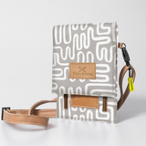 Kids Urban Cellphone Sling | Laminated Fabric with Genuine Leather Geo - Moonstruck / Chunky Zip Kids Urban Sling