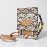 Kids Urban Cellphone Sling | Laminated Fabric with Genuine Leather Python - Moody / Chunky Zip Kids Urban Sling