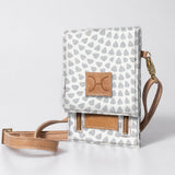 Kids Urban Cellphone Sling | Laminated Fabric with Genuine Leather Scale Away with me - Moonstruck / Chunky Zip Kids