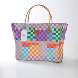 Kids Utility Shopper Bag | Laminated Fabric Checker - Preppy Utility Shopper Bag by Thandana
