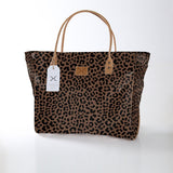 Kids Utility Shopper Bag | Laminated Fabric Cheetah - Coffee Utility Shopper Bag by Thandana