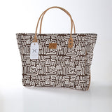 Kids Utility Shopper Bag | Laminated Fabric Geo - Black Utility Shopper Bag by Thandana