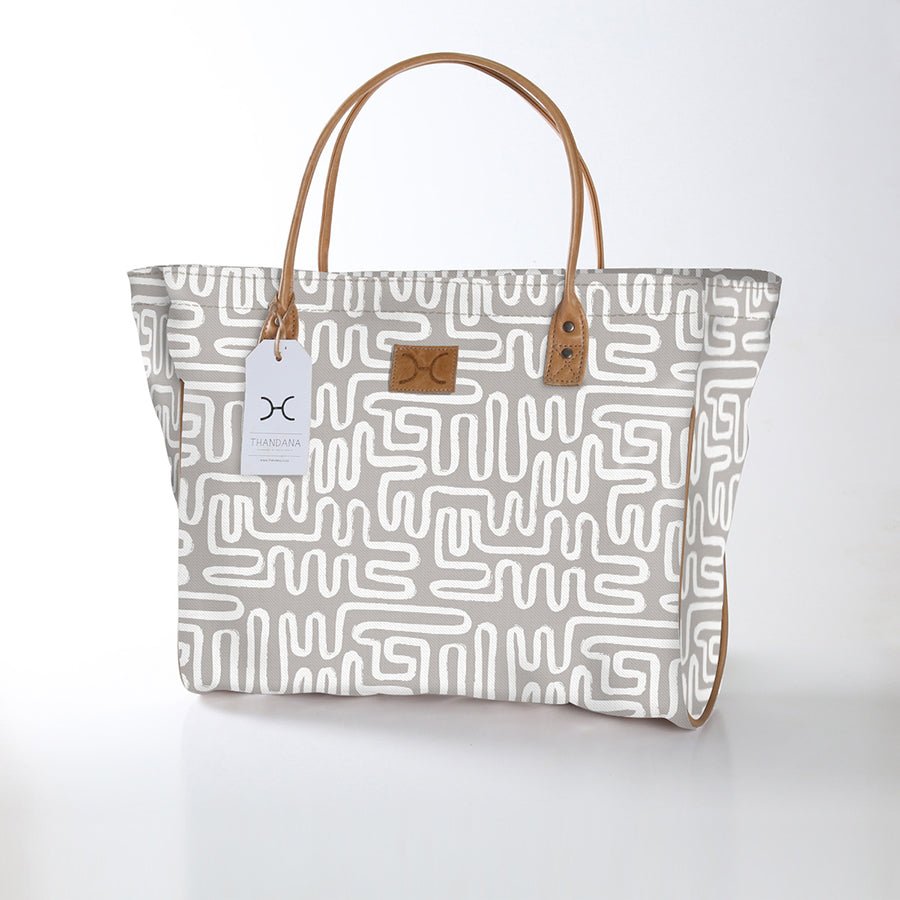 Kids Utility Shopper Bag | Laminated Fabric Geo - Moonstruck Utility Shopper Bag by Thandana
