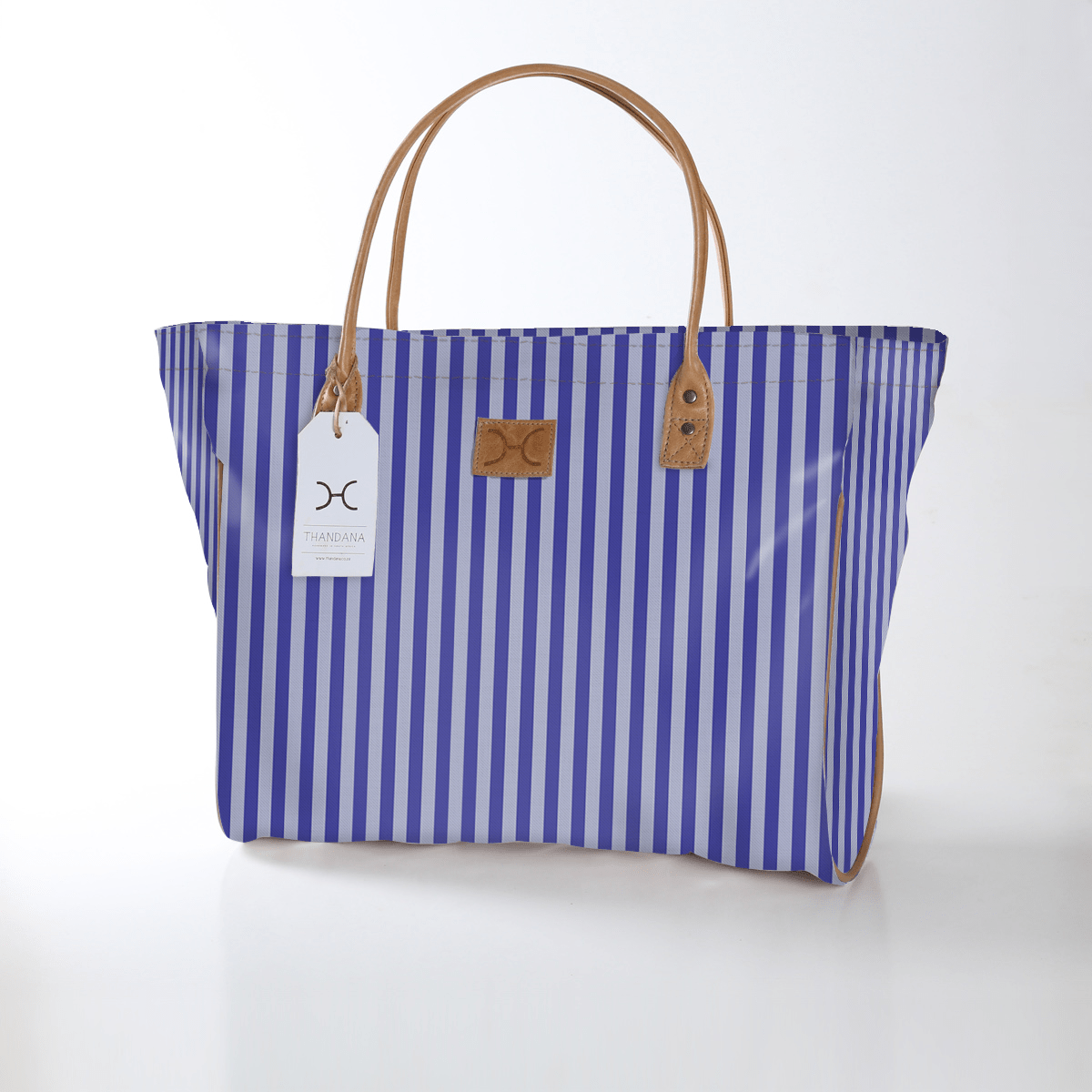 Kids Utility Shopper Bag | Laminated Fabric Linear - Jet Utility Shopper Bag by Thandana
