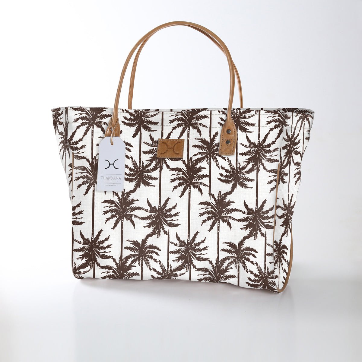 Kids Utility Shopper Bag | Laminated Fabric Palm - Neutral Utility Shopper Bag by Thandana