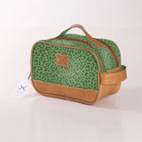 Kids Vanity Bag | Laminated Fabric with Genuine Leather Cheetah - Olive Vanity Fabric by Thandana