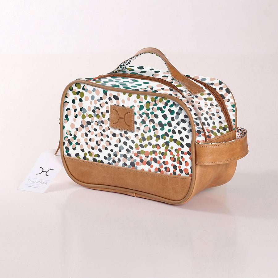 Kids Vanity Bag | Laminated Fabric with Genuine Leather Confetti - All About Vanity Fabric by Thandana