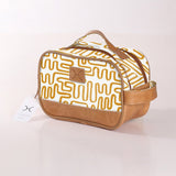 Kids Vanity Bag | Laminated Fabric with Genuine Leather Geo - Sand Vanity Fabric by Thandana