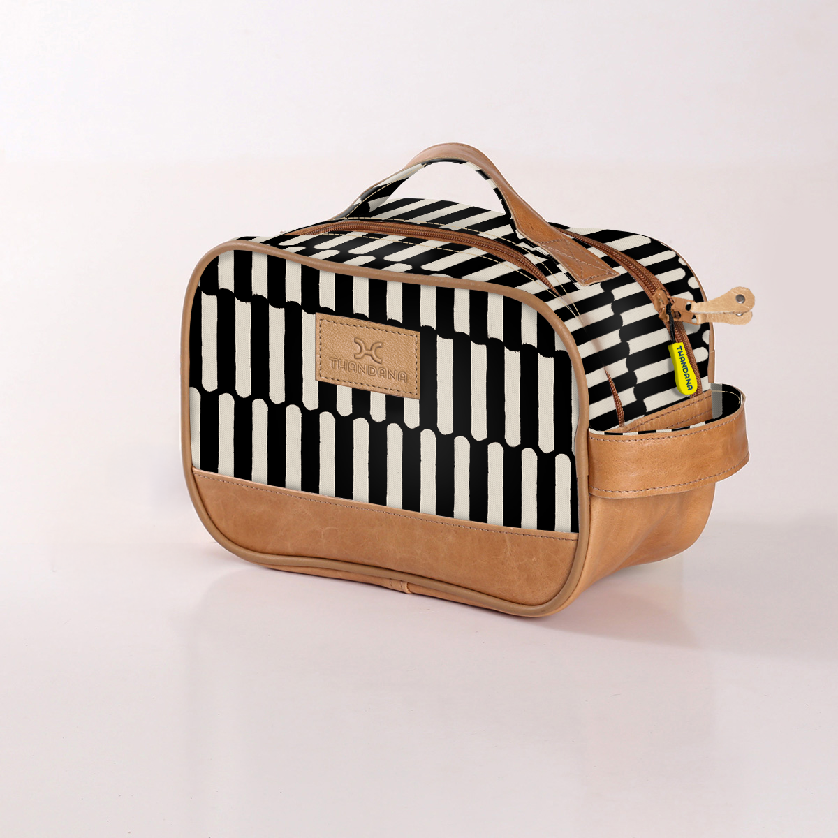 Kids Vanity Bag | Laminated Fabric with Genuine Leather Indie - Pitch Vanity Fabric by Thandana