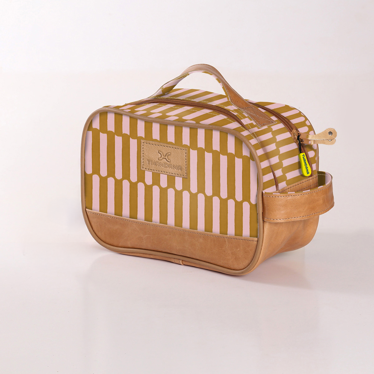 Kids Vanity Bag | Laminated Fabric with Genuine Leather Indie - Sunset Vanity Fabric by Thandana