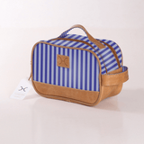 Kids Vanity Bag | Laminated Fabric with Genuine Leather Linear - Jet Vanity Fabric by Thandana
