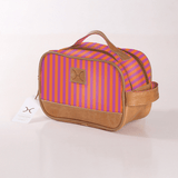 Kids Vanity Bag | Laminated Fabric with Genuine Leather Linear - Preppy Vanity Fabric by Thandana