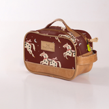 Kids Vanity Bag | Laminated Fabric with Genuine Leather Midnight Pony - Cherry Vanity Fabric by Thandana