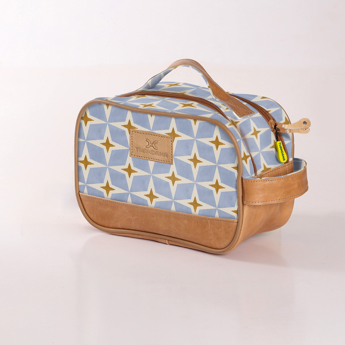 Kids Vanity Bag | Laminated Fabric with Genuine Leather Nova - Mist Vanity Fabric by Thandana