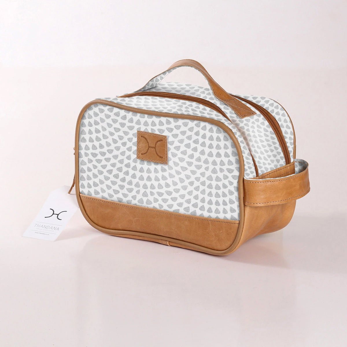 Kids Vanity Bag | Laminated Fabric with Genuine Leather Scale Away with me - Moonstruck Vanity Fabric by Thandana