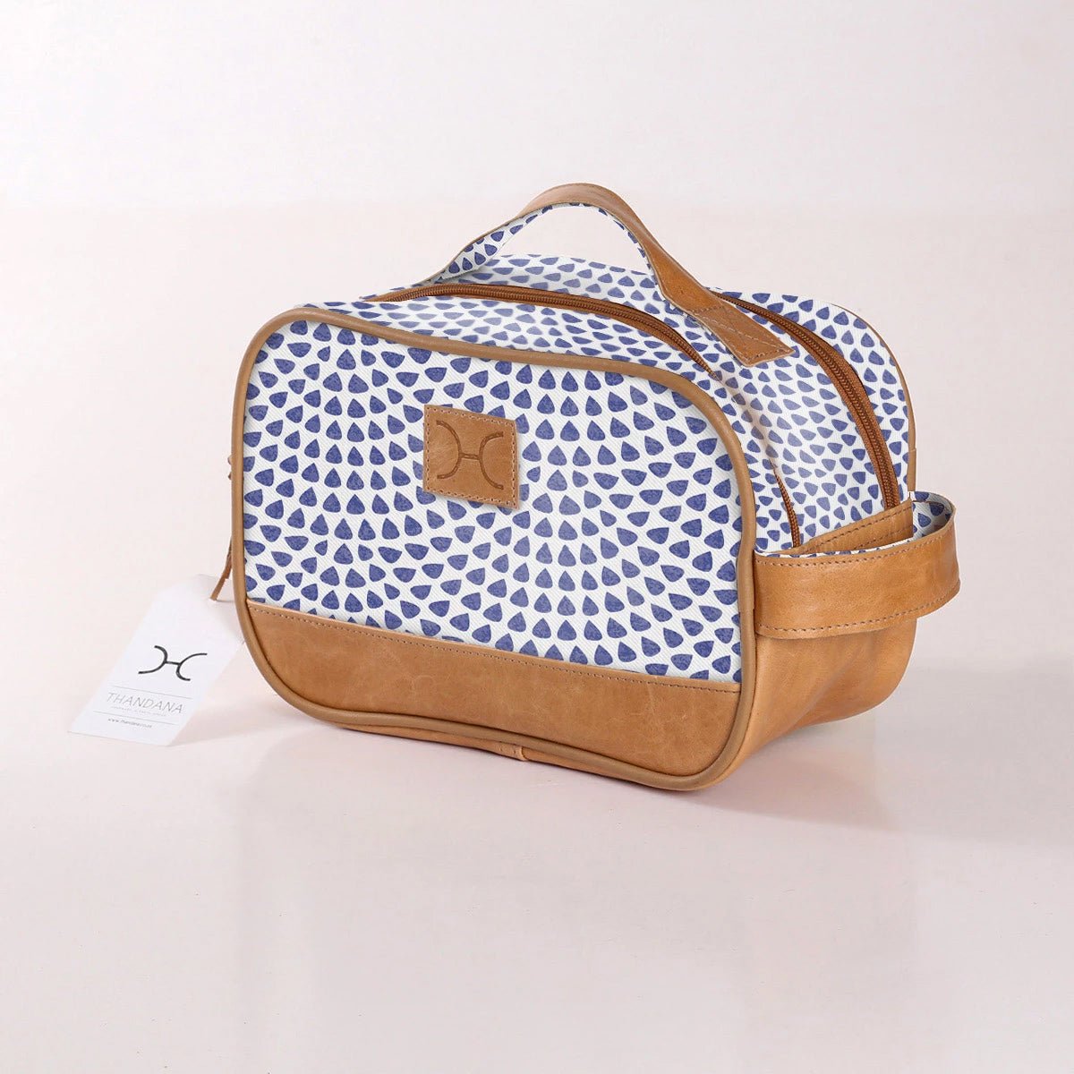 Kids Vanity Bag | Laminated Fabric with Genuine Leather Scale Away with me - Dazzling Blue Vanity Fabric by Thandana