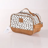 Kids Vanity Bag | Laminated Fabric with Genuine Leather Seeds - White Vanity Fabric by Thandana
