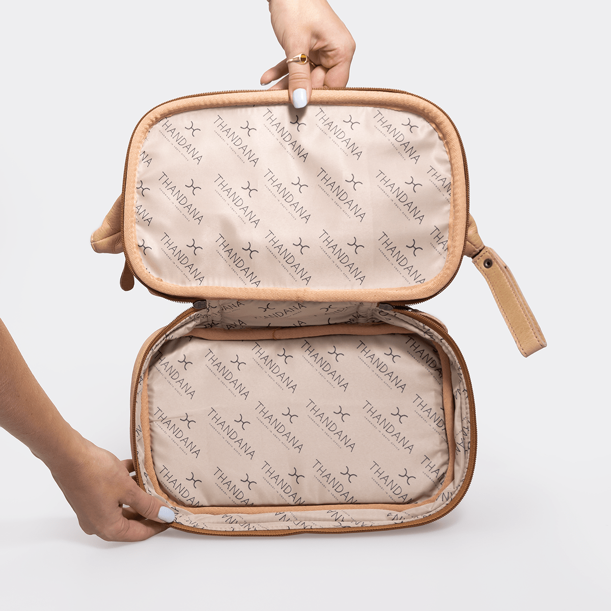 Kids Wash Bag | Laminated Fabric with Genuine Leather Vanity Fabric by Thandana