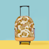 Kids Wheelie Backpack | Laminated Fabric | Black Handle Fauna - Earth Kids Backpack by Thandana