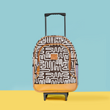 Kids Wheelie Backpack | Laminated Fabric | Black Handle Geo - Black Kids Backpack by Thandana