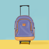 Kids Wheelie Backpack | Laminated Fabric | Black Handle Linear - Jet Kids Backpack by Thandana