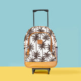 Kids Wheelie Backpack | Laminated Fabric | Black Handle Palm – Neutral Kids Backpack by Thandana