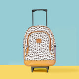 Kids Wheelie Backpack | Laminated Fabric | Black Handle Seeds – White Kids Backpack by Thandana