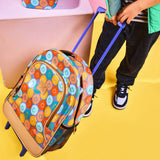 Kids Wheelie Backpack | Laminated Fabric | Blue Handle Kids Backpack by Thandana
