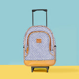 Kids Wheelie Backpack | Laminated Fabric | Blue Handle Kids Backpack by Thandana