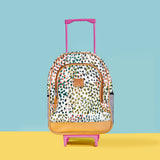 Kids Wheelie Backpack | Laminated Fabric | Blue Handle Kids Backpack by Thandana